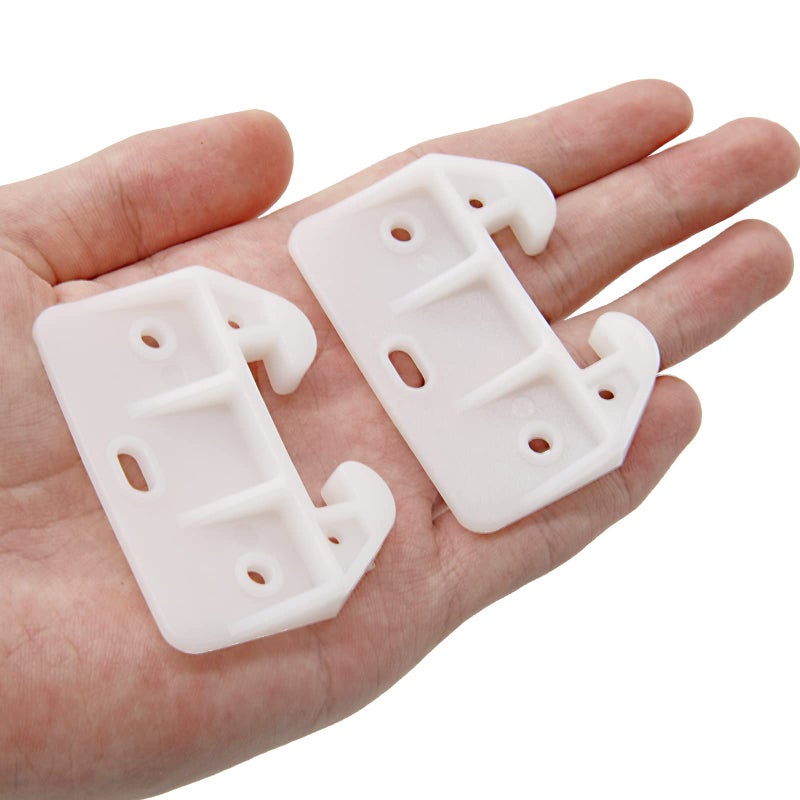 Litoexpe 11 Pieces White Plastic Drawer Guides Rear Drawer Replacement Guides Brackets with Screws  Drawer Track Parts for Furniture  Dressers  Wardrobe (59x41x16.5mm) - Image 1
